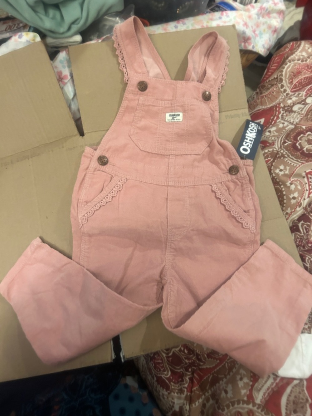 NWT Sz 3t osh kosh pink cordorouy overalls by osh kosh